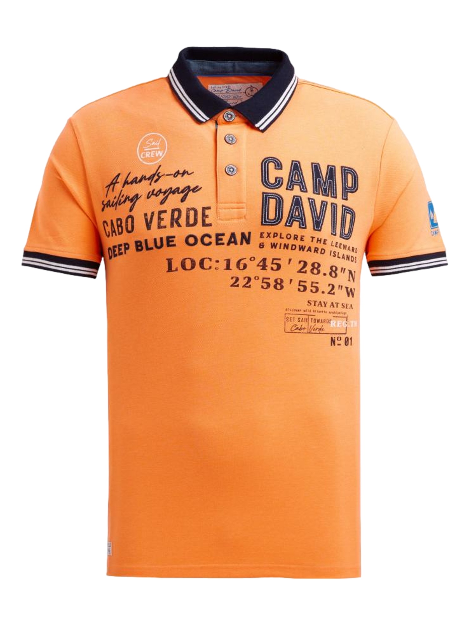 Camp David Maglietta Uomo Con Effetto Dip-Dye Diagonale, Taglio Largo, Stampe E Cuciture A Contrasto