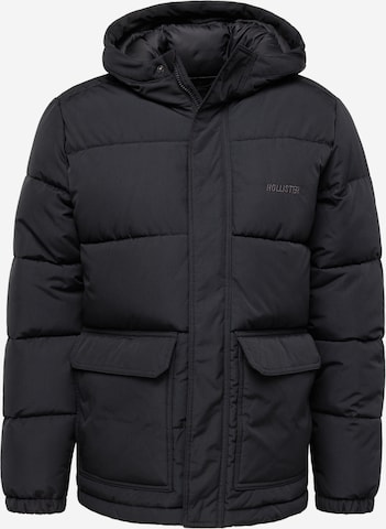 HOLLISTER - Chaqueta de invierno en negro: frente