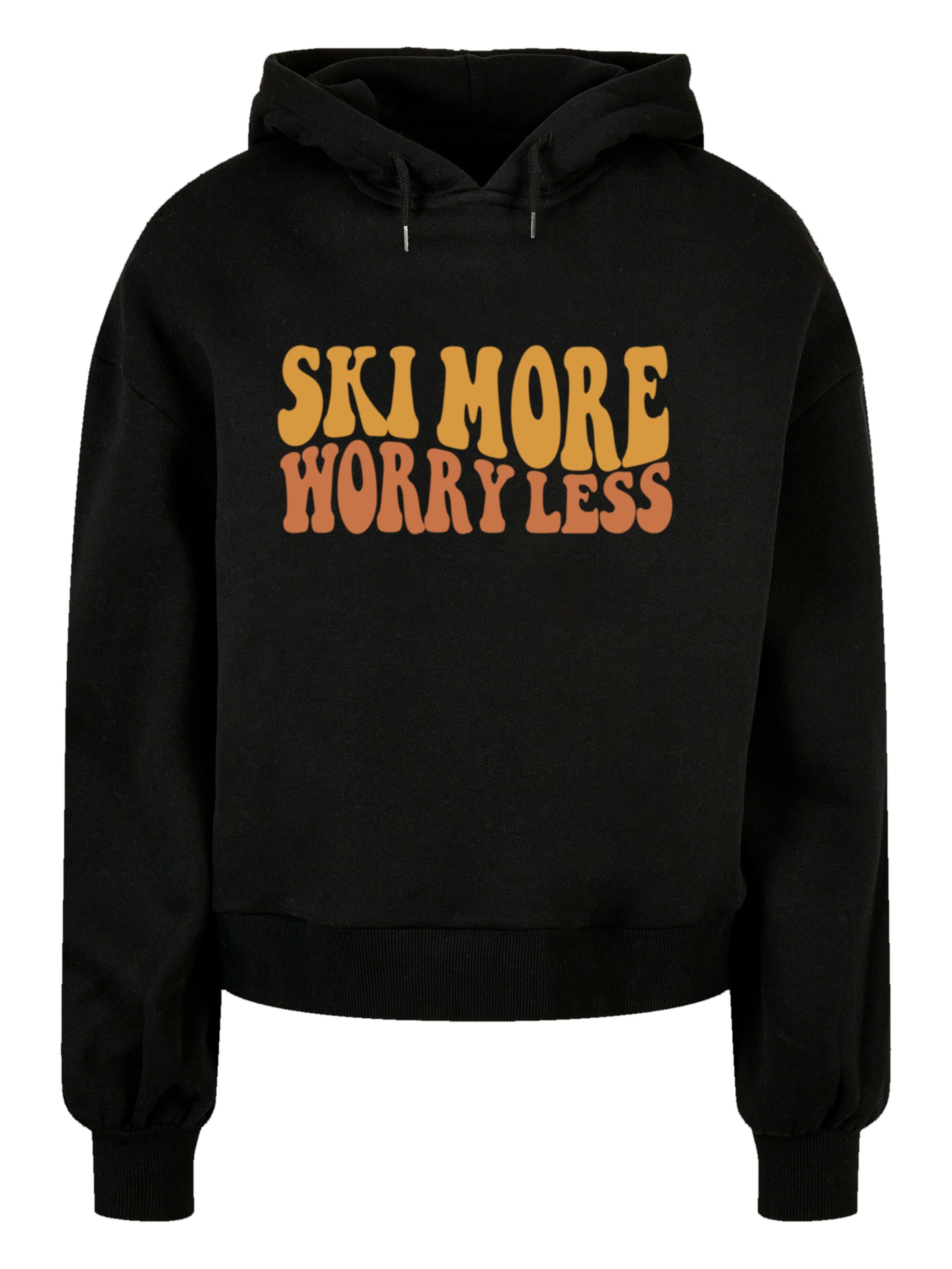 F4NT4STIC Sweatshirt 'Ski More Worry Less' in Black: front