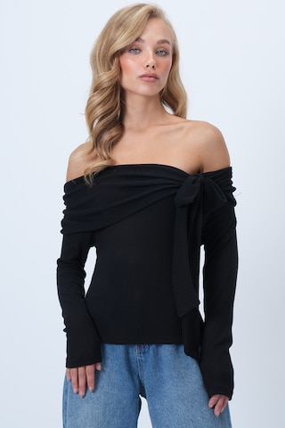 Trend Alaçatı Stili Shirt in Schwarz: Vorderseite