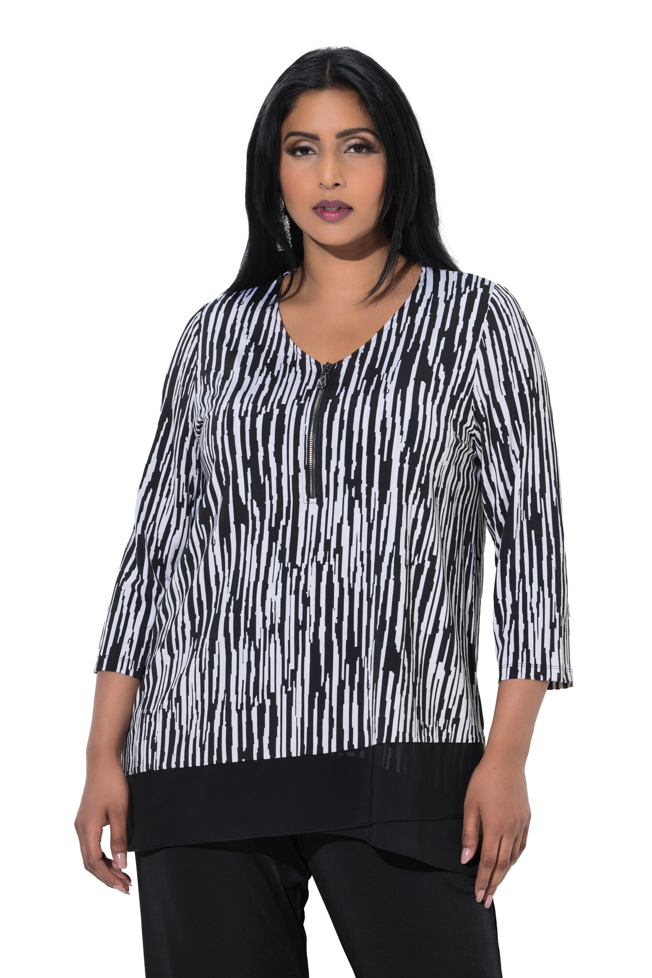 Ulla Popken Shirt in Schwarz: Vorderseite