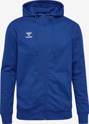 Hummel Athletic Zip-Up Hoodie in Blue: front