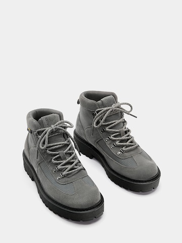 Pull&Bear Schnürboots in Grau