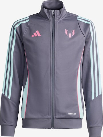 ADIDAS PERFORMANCE Sports sweat jacket 'Messi' in Grey: front