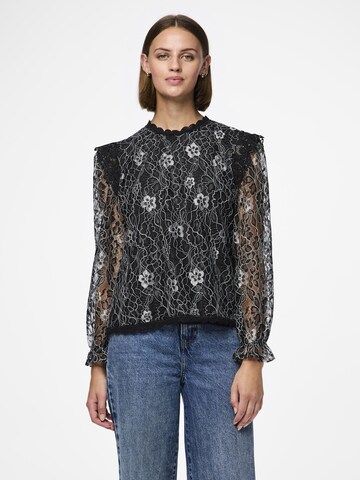 PIECES Bluse 'PCOlline' in Schwarz: Vorderseite