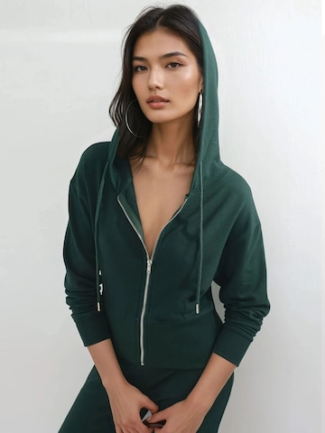 Busem - Casaco em moletão em verde: frente