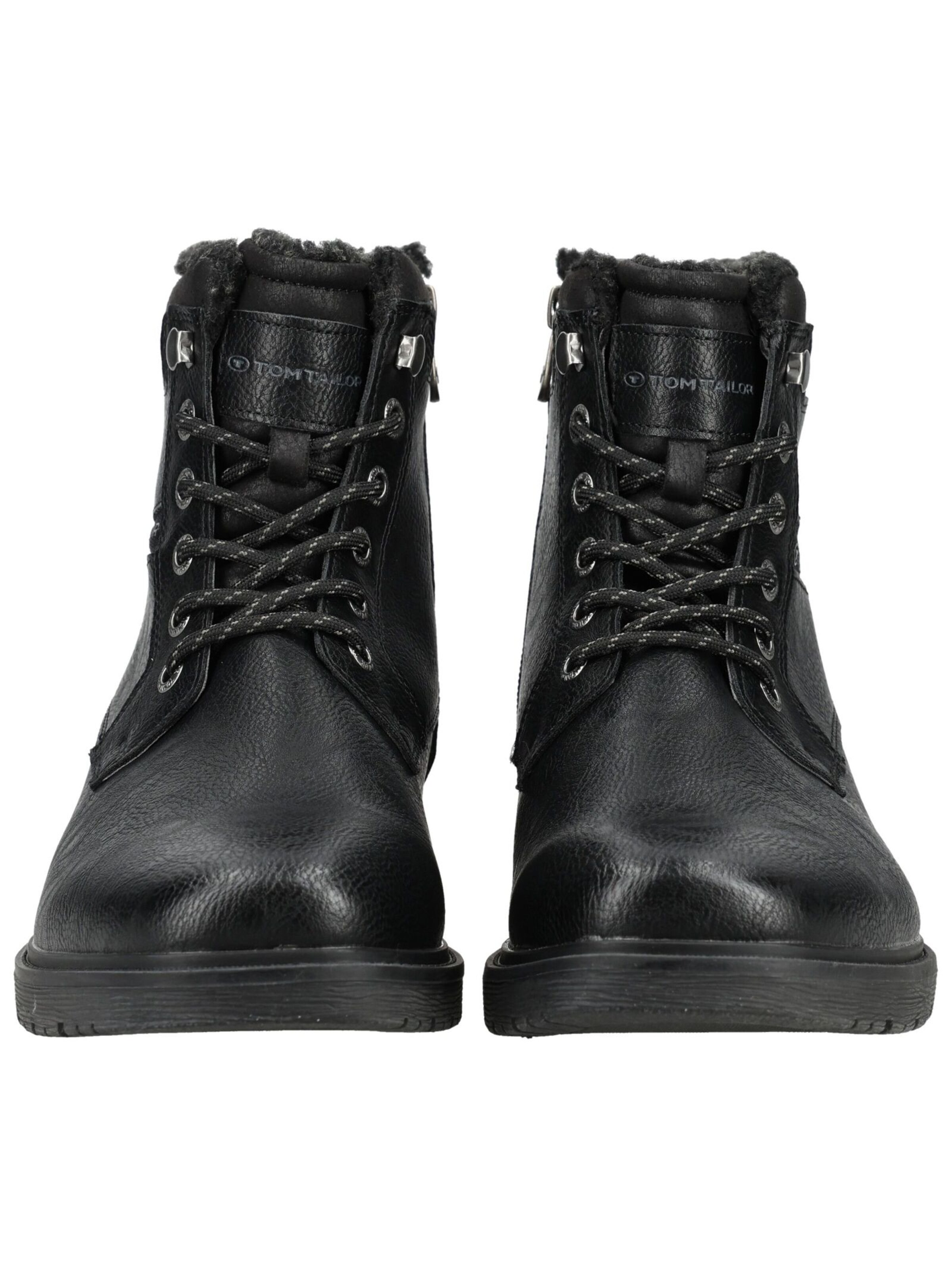 TOM TAILOR Lace-Up Boots in Black