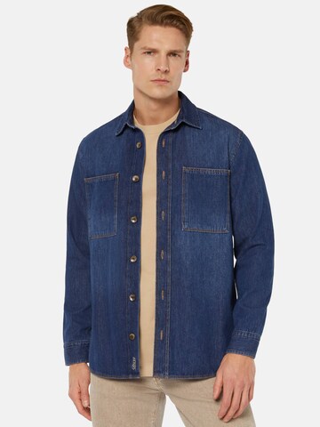 Coupe regular Chemise Boggi Milano en bleu : devant