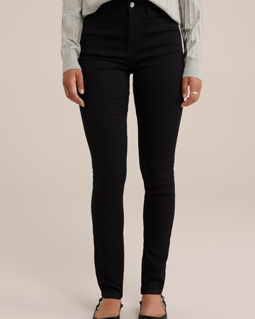 WE Fashion - Skinny Vaquero en negro: frente