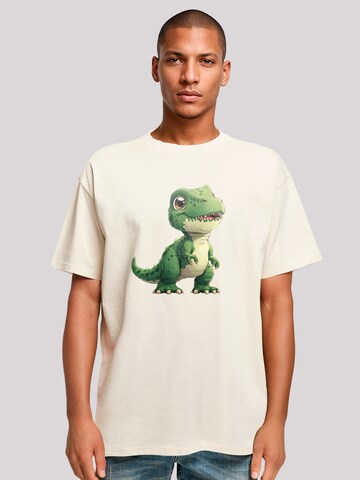F4NT4STIC Shirt 'Süßer Grüner Dino' in Beige: front