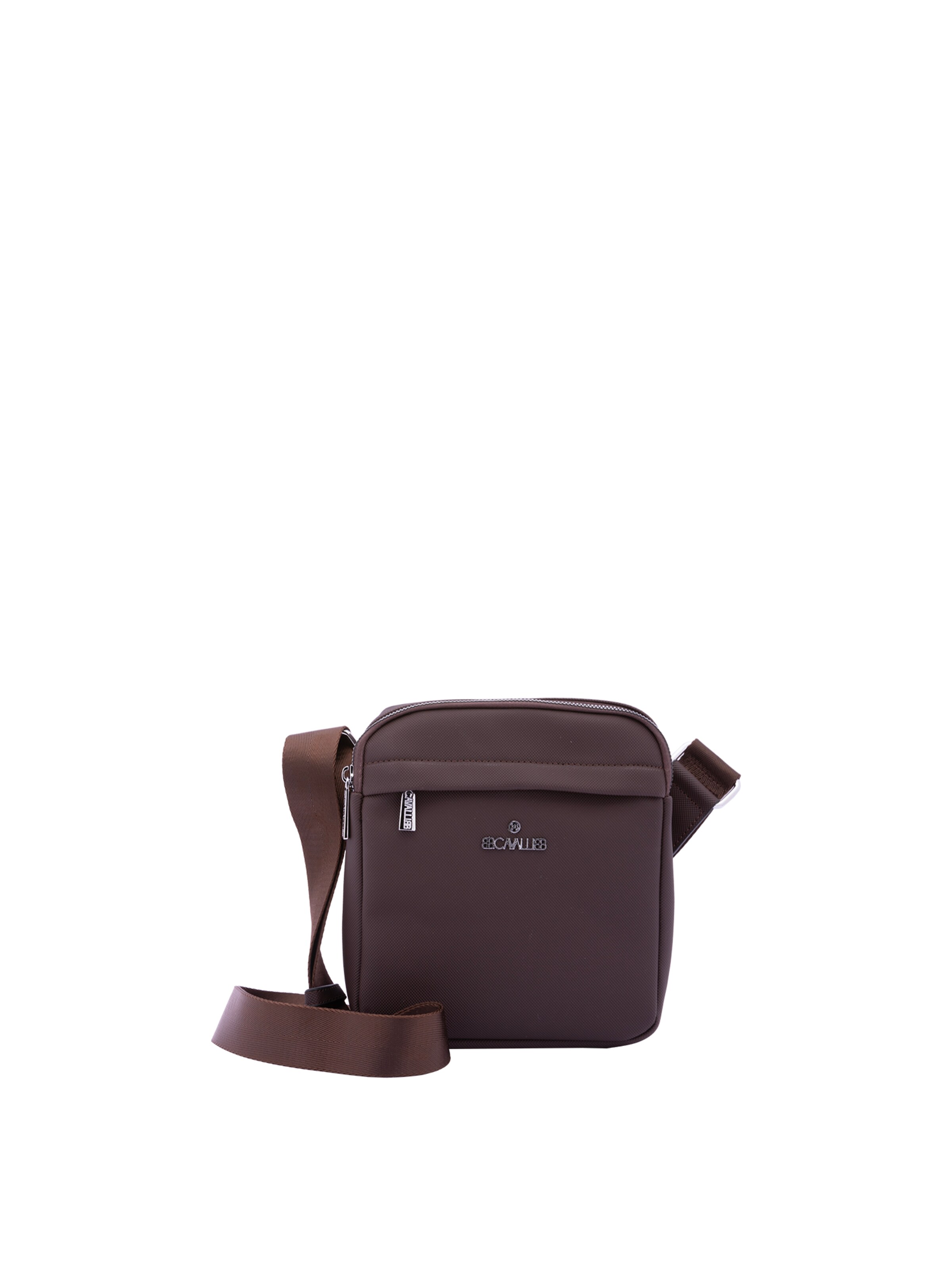Borsa a tracolla 'Borsa a Tracolla B Cavalli Poliestere Zip Nera 19x21x6 cm' di B. Cavalli in marrone: frontale