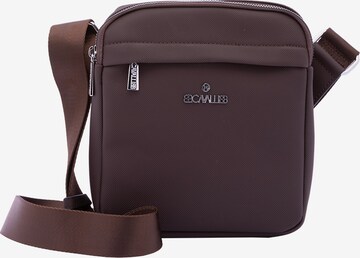 Borsa a tracolla 'Borsa a Tracolla B Cavalli Poliestere Zip Nera 19x21x6 cm' di B. Cavalli in marrone: frontale
