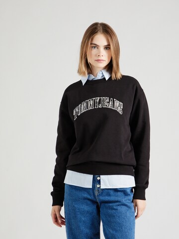 Tommy JeansSweater majica - crna boja: prednji dio