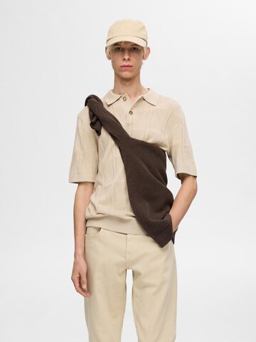 T-Shirt 'Tenn' SELECTED HOMME en beige
