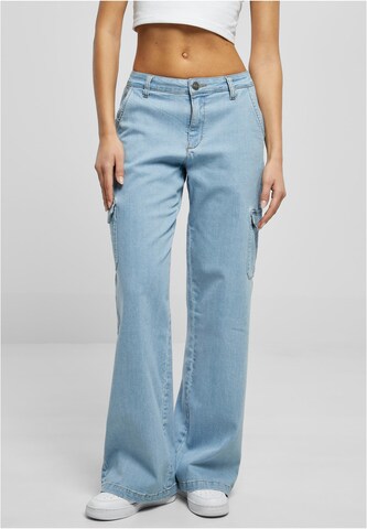 Wide leg Jeans cargo di Urban Classics in blu: frontale