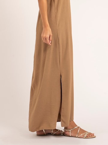 Dona Lisa Zomerjurk 'Robe longue à bretelles IGGY' in Beige: voorkant