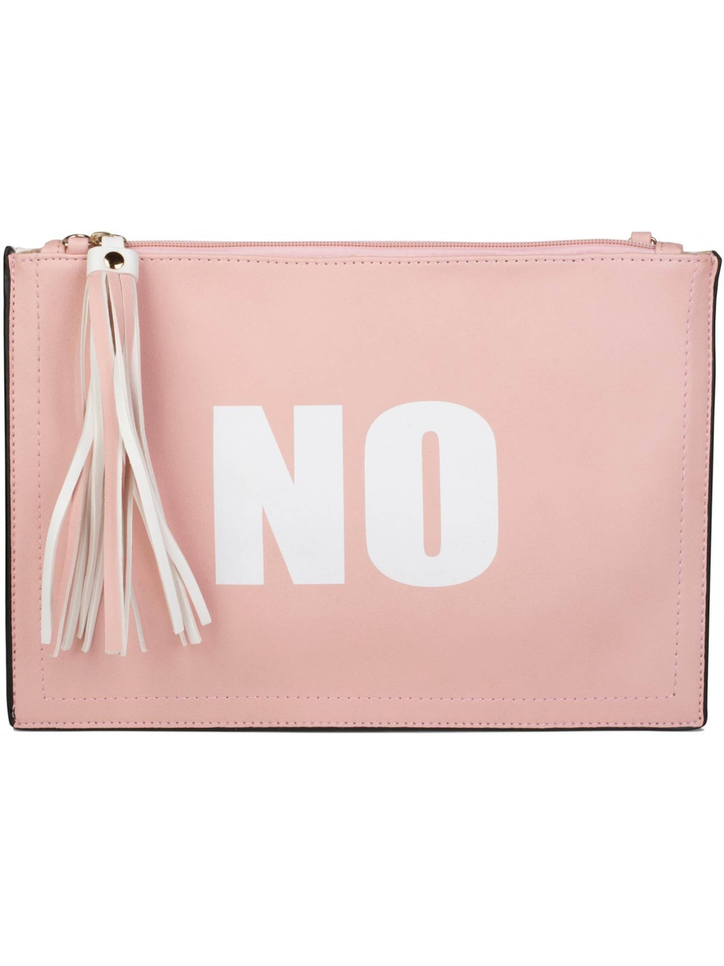 styleBREAKER Clutch 'Clutch mit YES und NO Print'‌‌‌‌‌‌‌ in Pink
