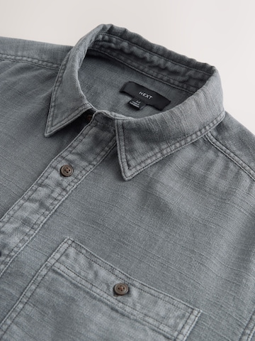 Next Regular fit Button Up Shirt in Grey