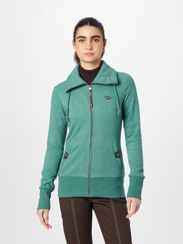 Ragwear Zip-Up Hoodie 'RYLIE' in Green: front