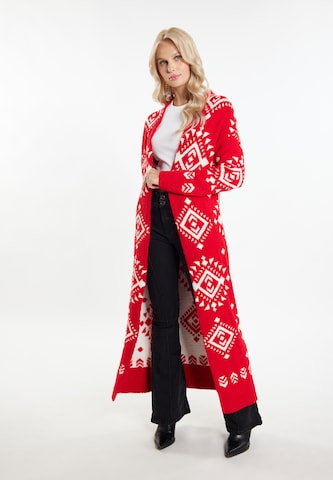 Geacă tricotată 'Lomasi' de la IZIA pe roșu