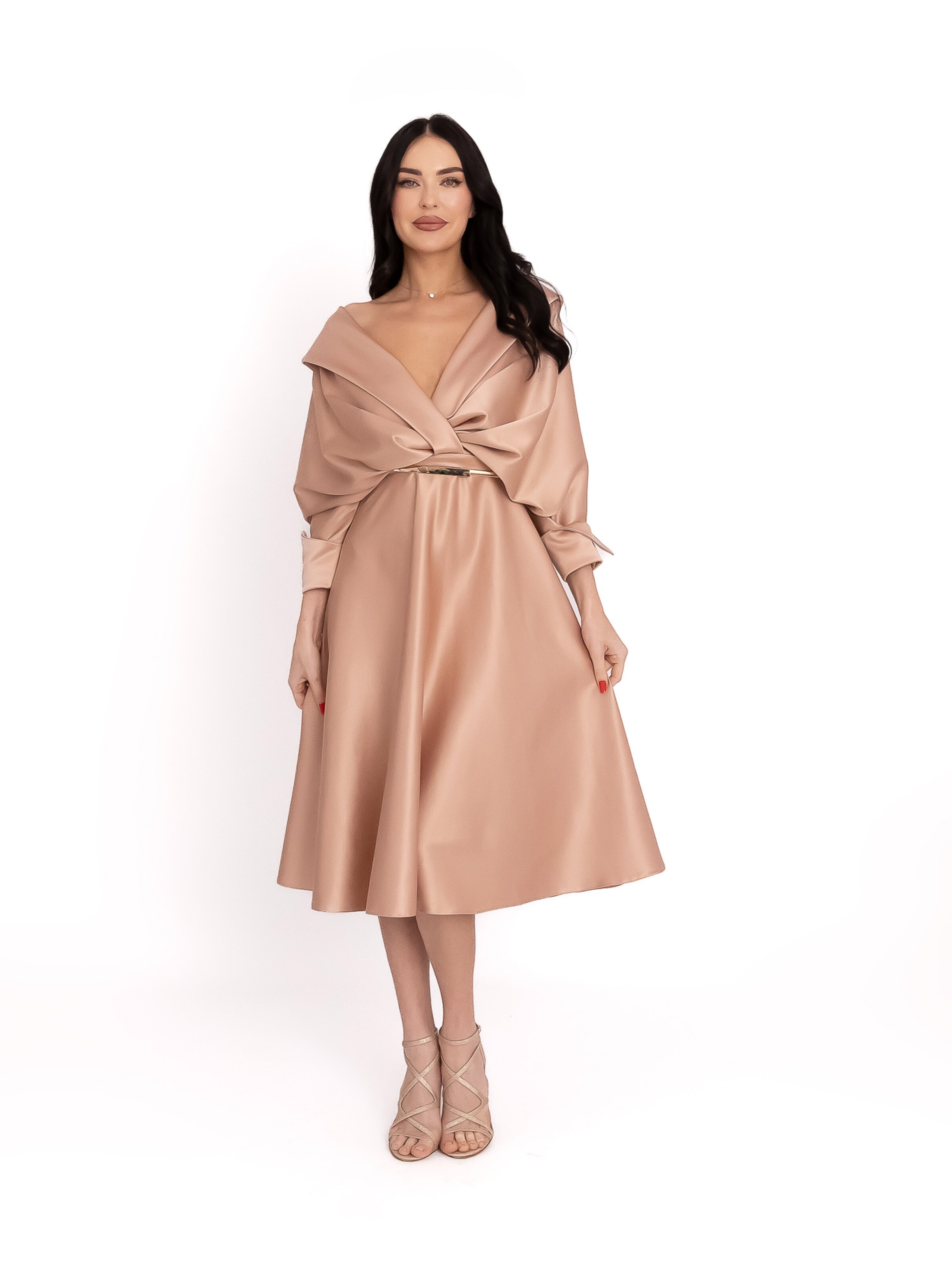 Robe de soirée acob a porter en beige