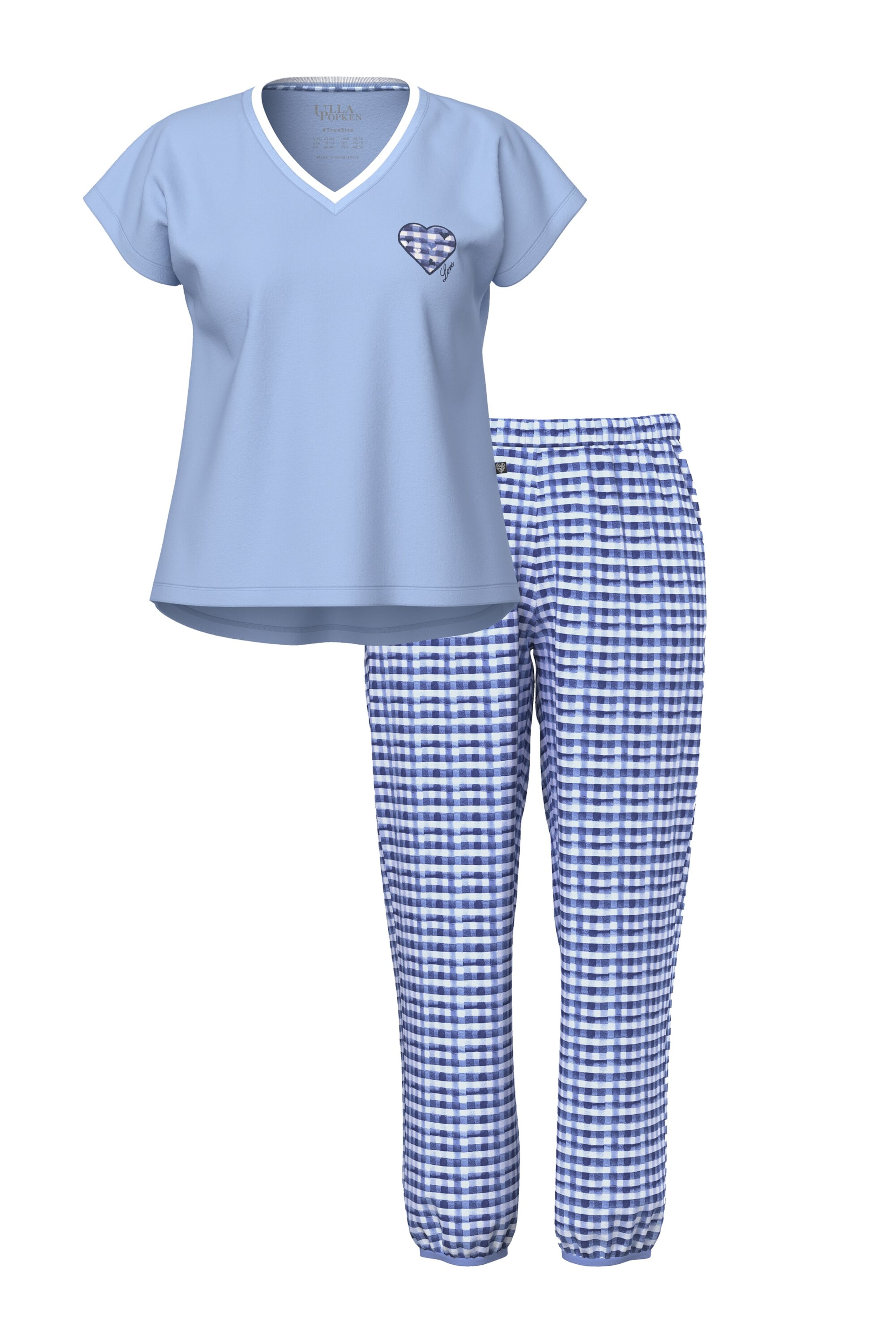 Ulla Popken Pyjama in Blau: Vorderseite