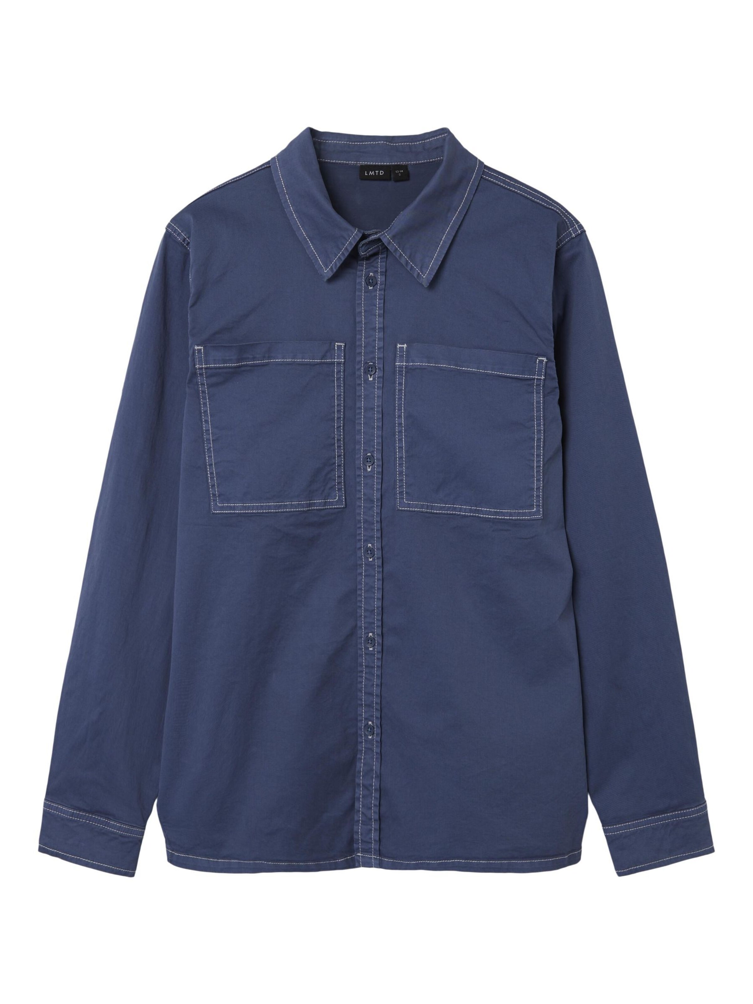 LMTD Regular fit Overhemd in Blauw: voorkant