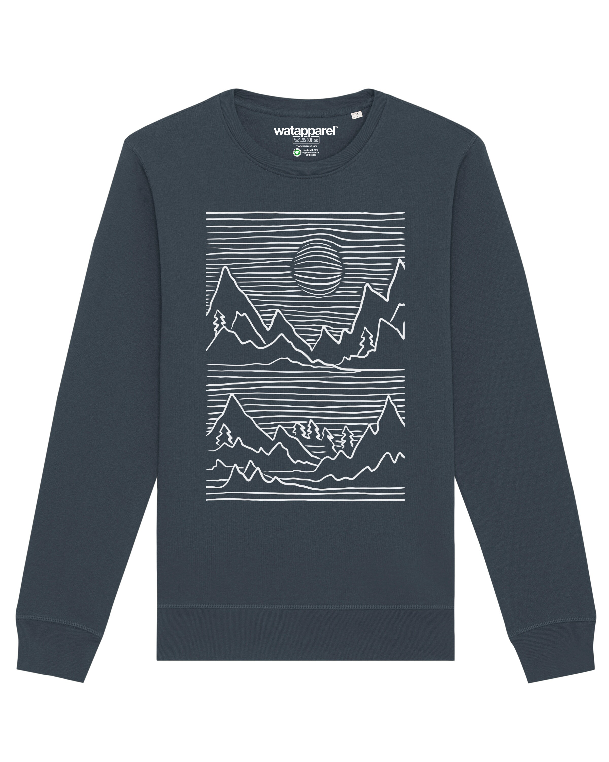 Sweat-shirt 'Mountains' Watapparel en gris : devant