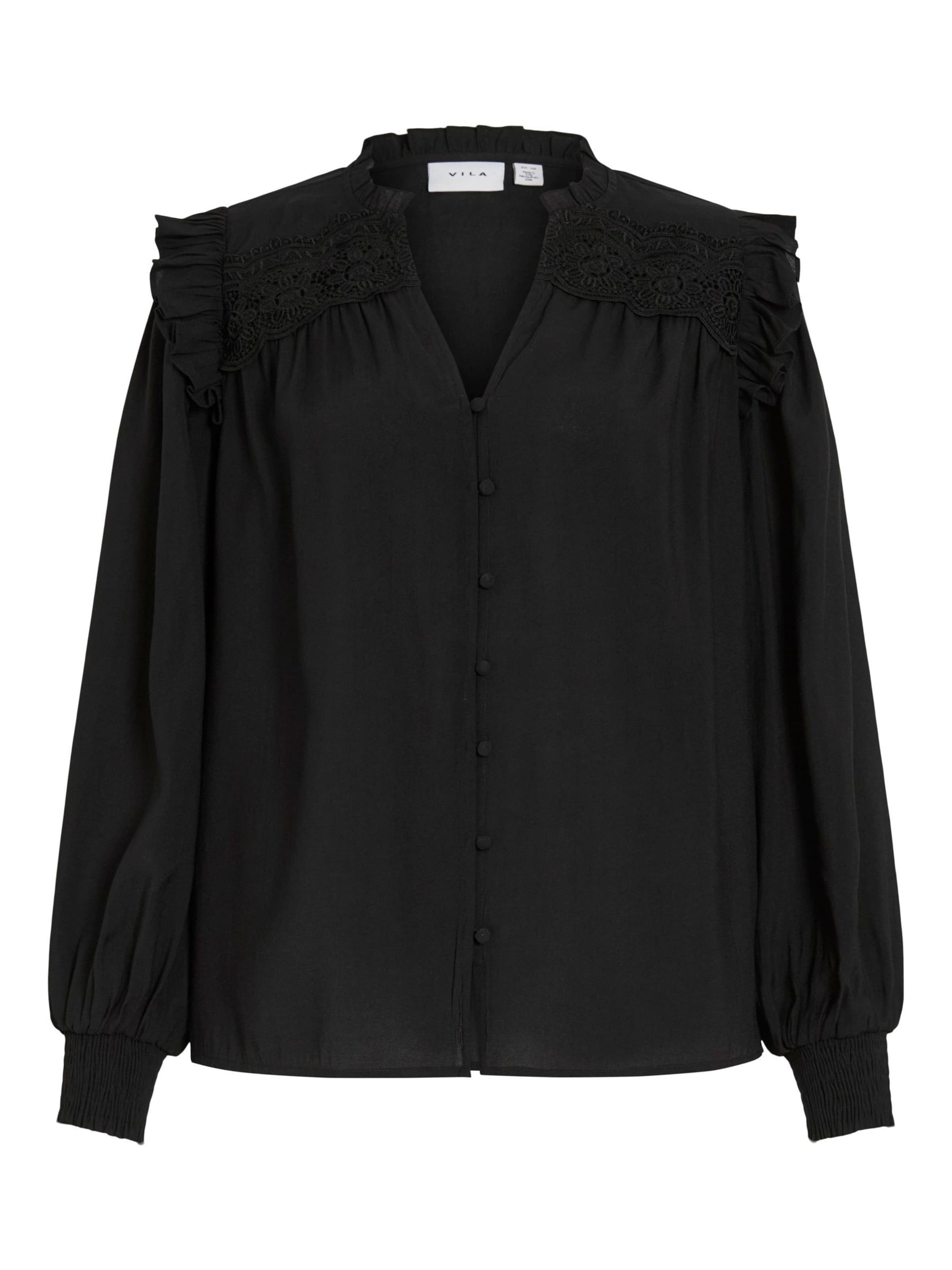 VILA Bluse 'VIKomma' in Schwarz: Vorderseite
