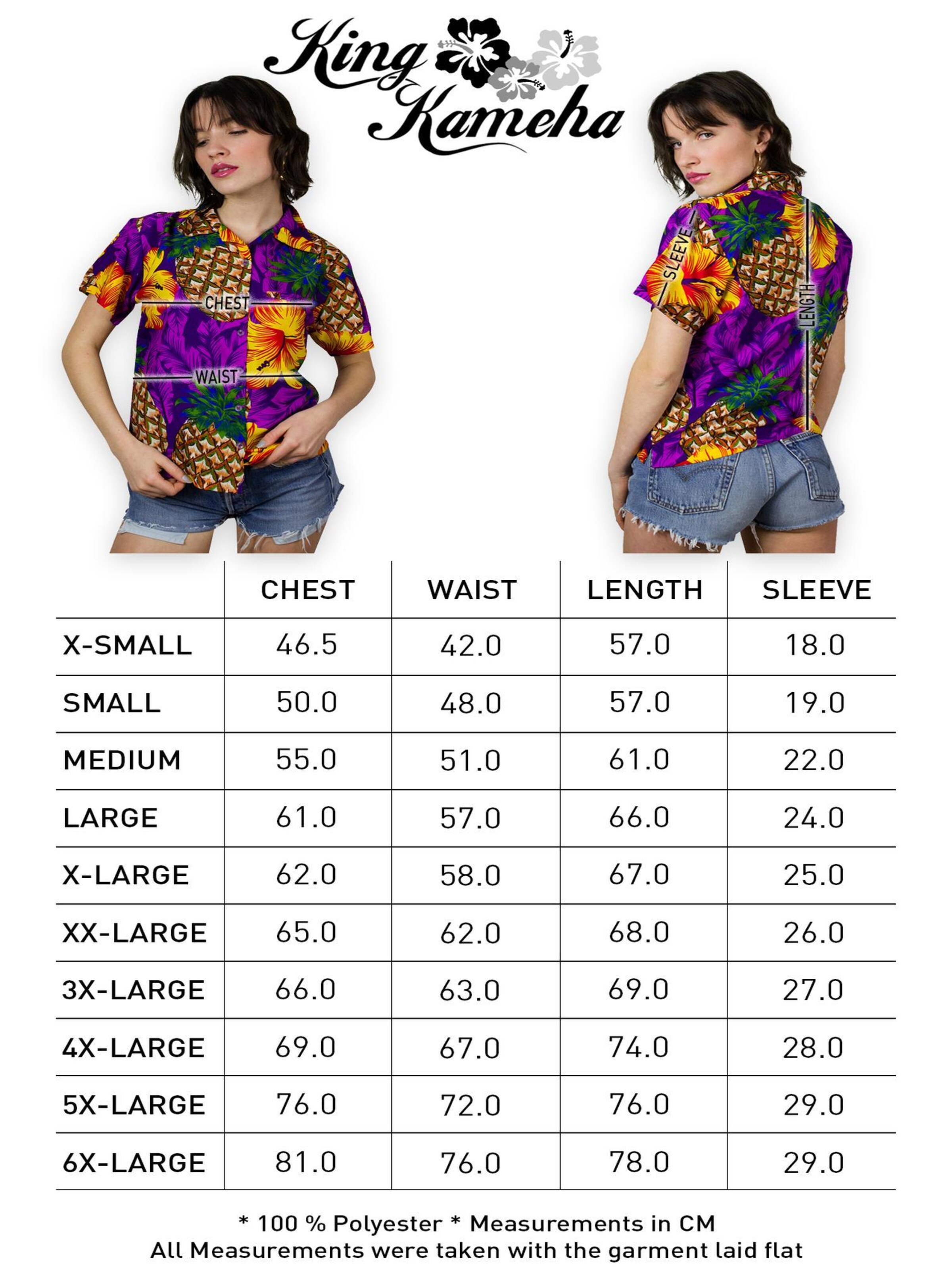 King Kameha Bluse 'Pineapple Hibiscus'‌‌‌‌‌ in Lila