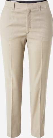 Coupe slim Pantalon à plis 'Emma' Filippa K en beige : devant