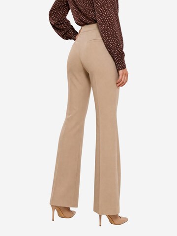 I AM Regular Trousers with creases 'Pantaloni Svasati PE26100' in Beige