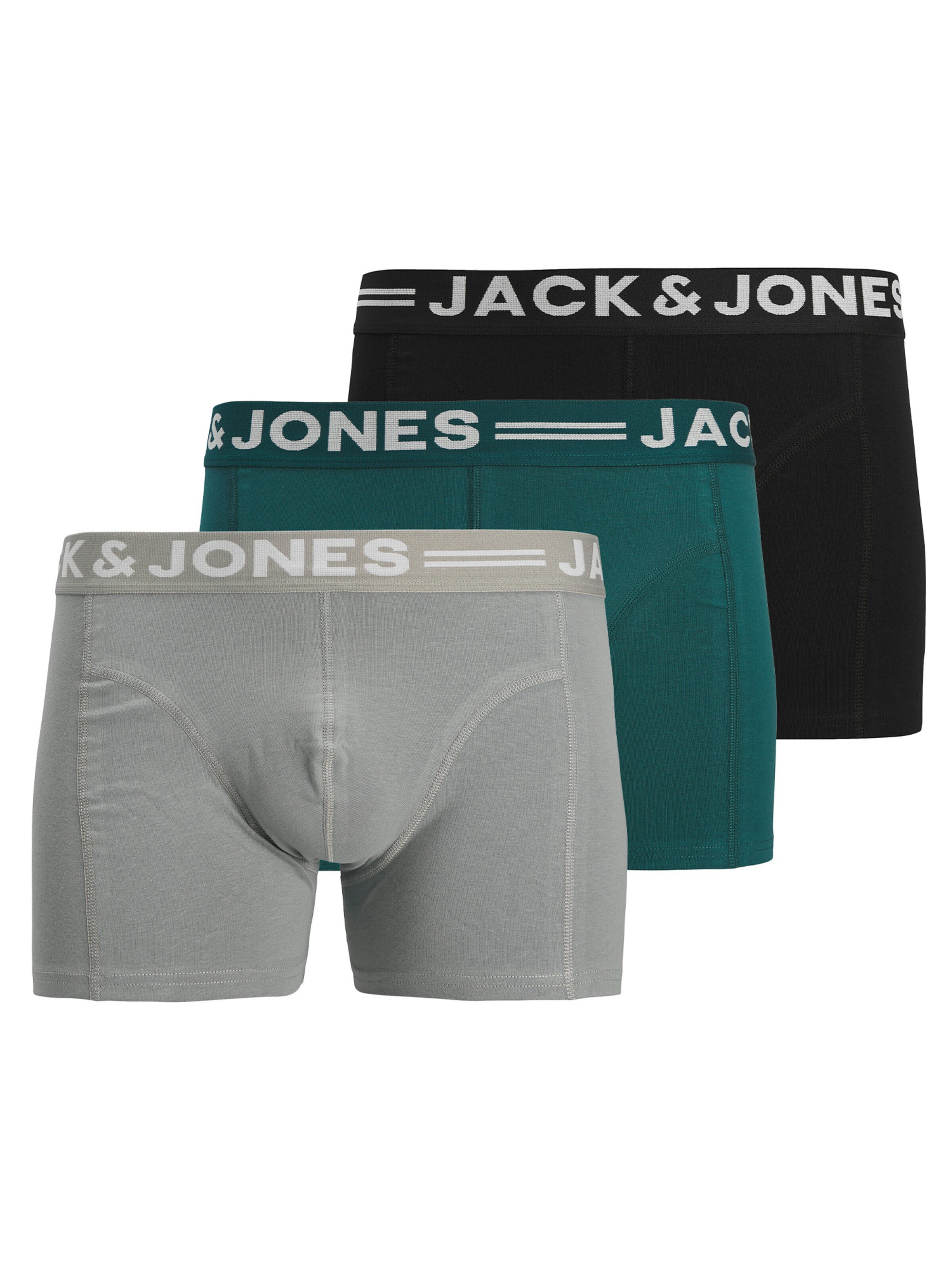 JACK & JONES Боксерки 'Sense' в сиво: отпред