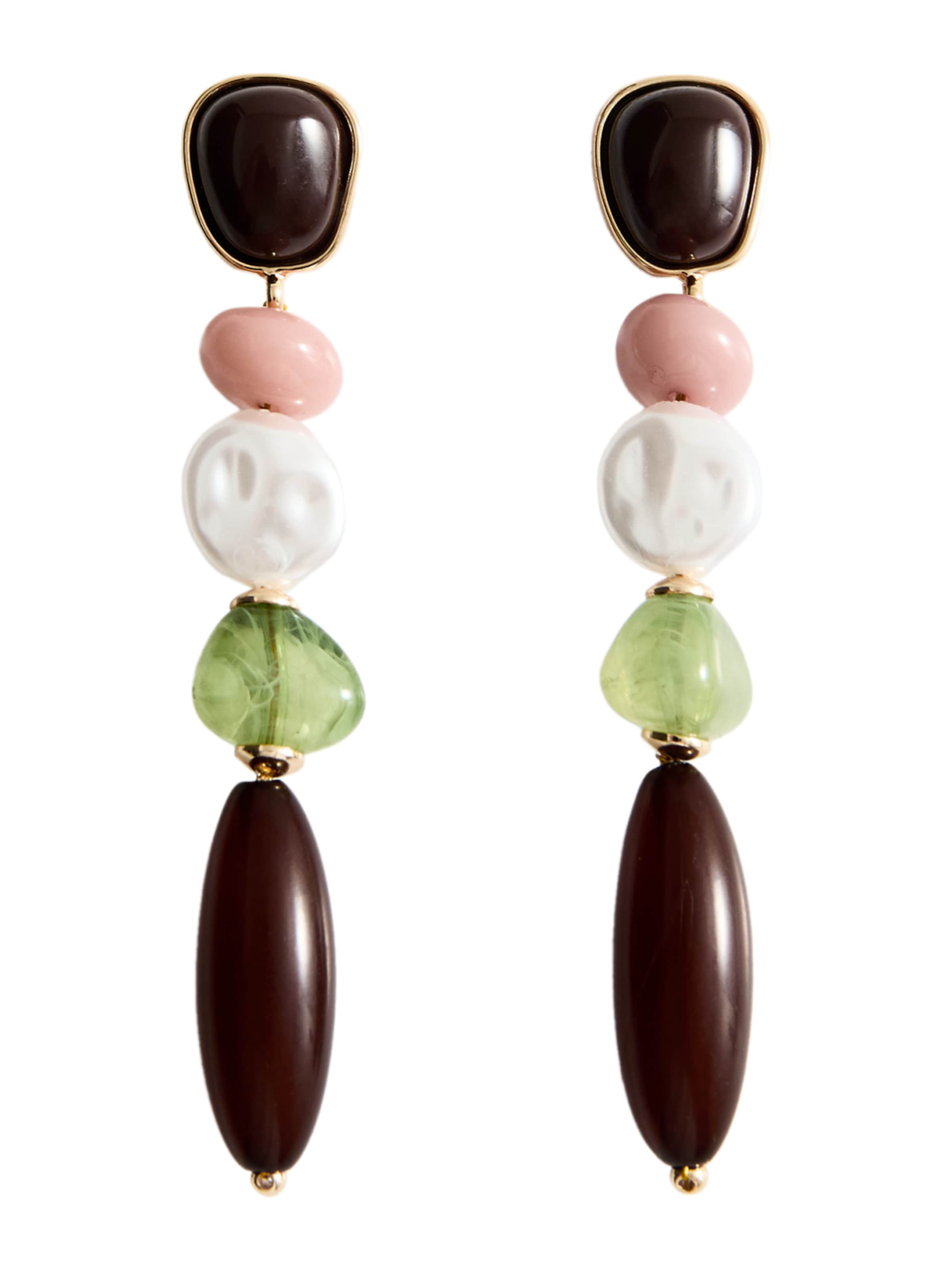 MANGO Uhani 'MELANIA' | rjava barva: sprednja stran