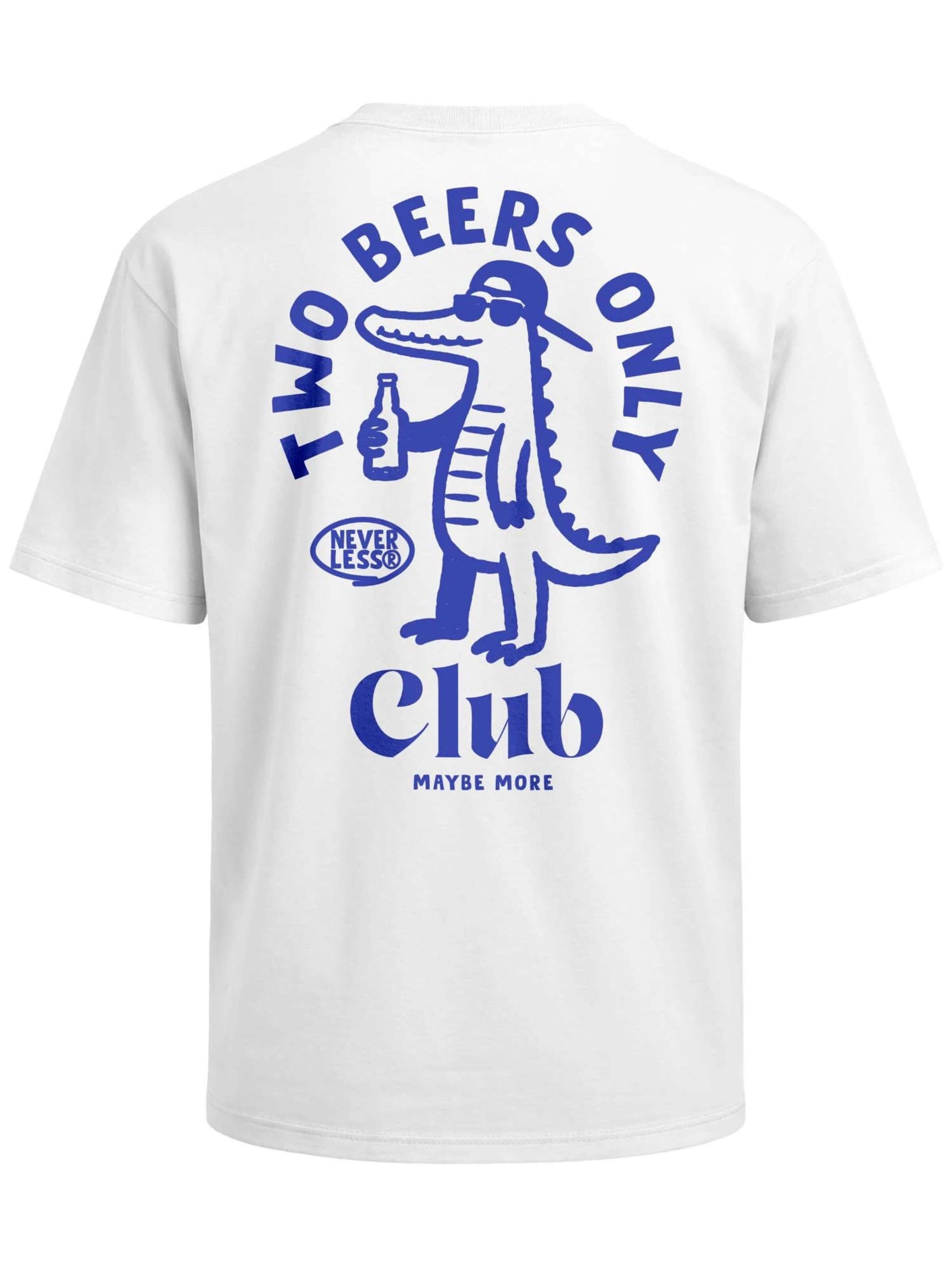 Neverless Shirt 'Two Beers only'‌‌‌‌‌‌‌ in Weiß: Vorderseite