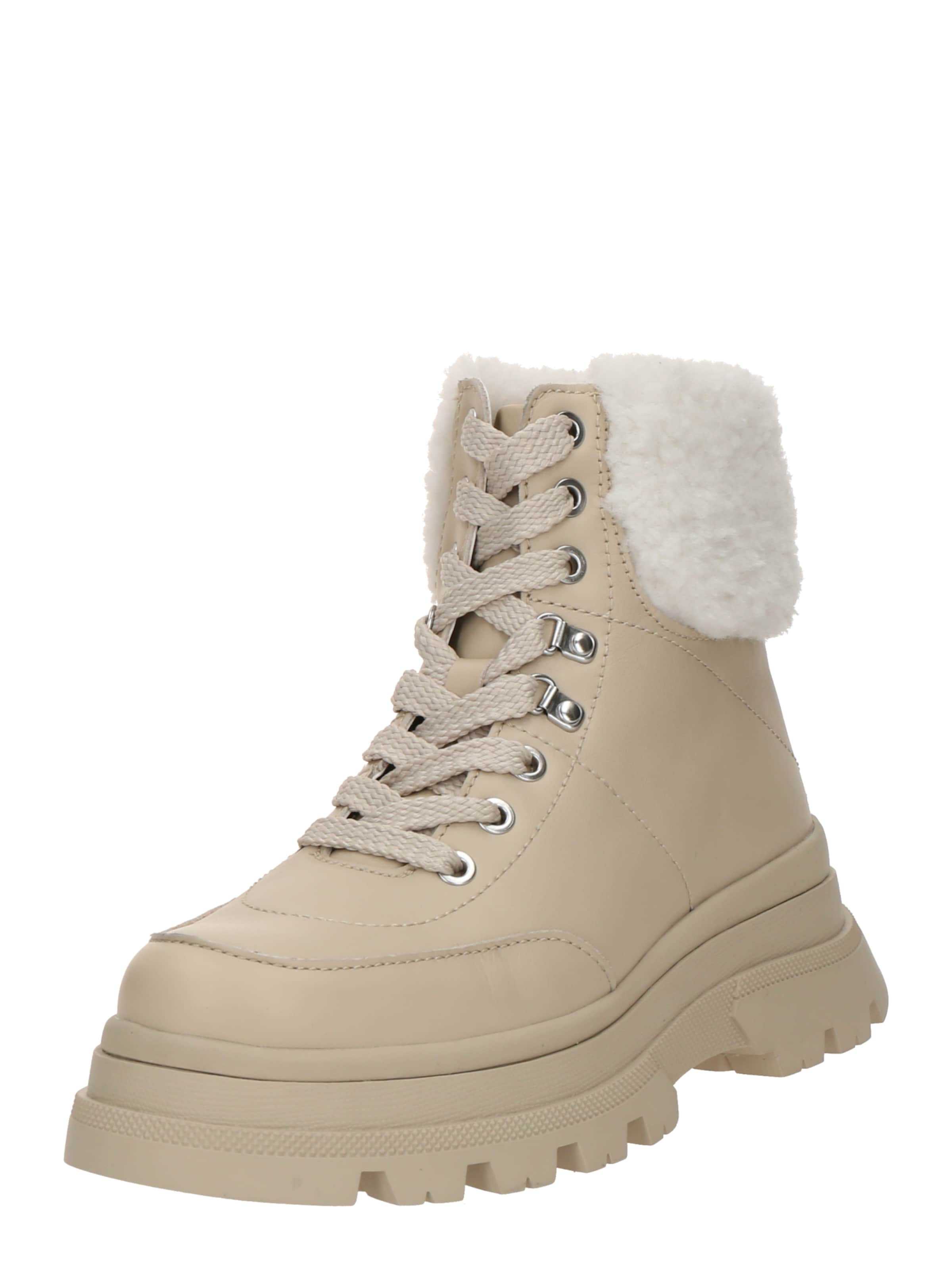 BOSS Šněrovací kozačky 'Foster' – béžová: přední strana