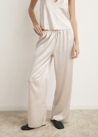 MANGO Pajama Pants 'Lita' in Beige: front