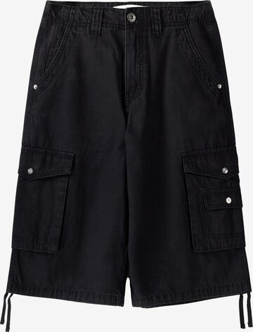 Pantalon cargo Bershka en noir : devant