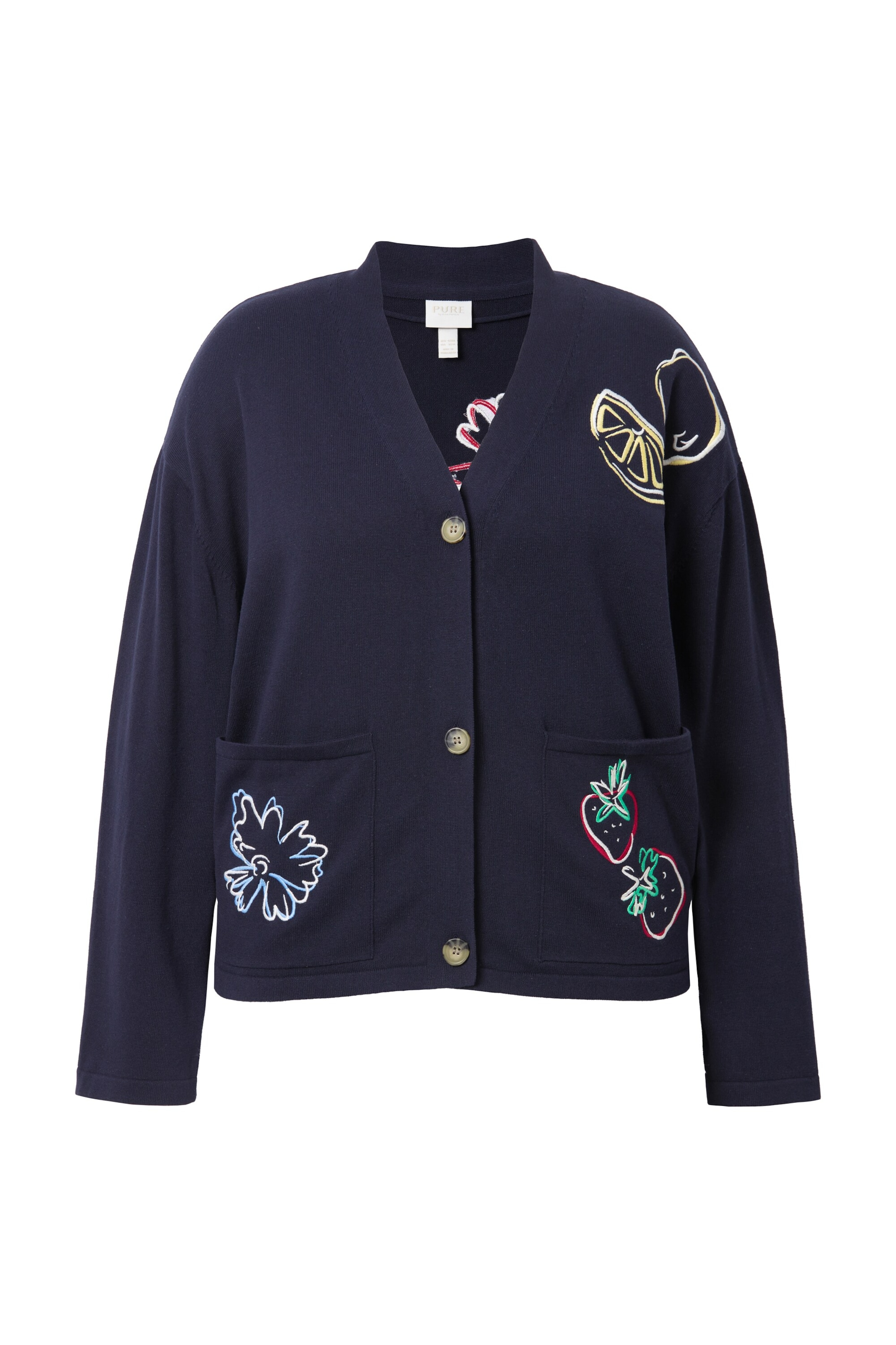 Ulla Popken Strickjacke in Blau: Vorderseite