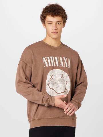 Only & Sons Sweatshirt 'ONSTOBY RLX NIRVANA CREW 3680 SWT' in Brown: front
