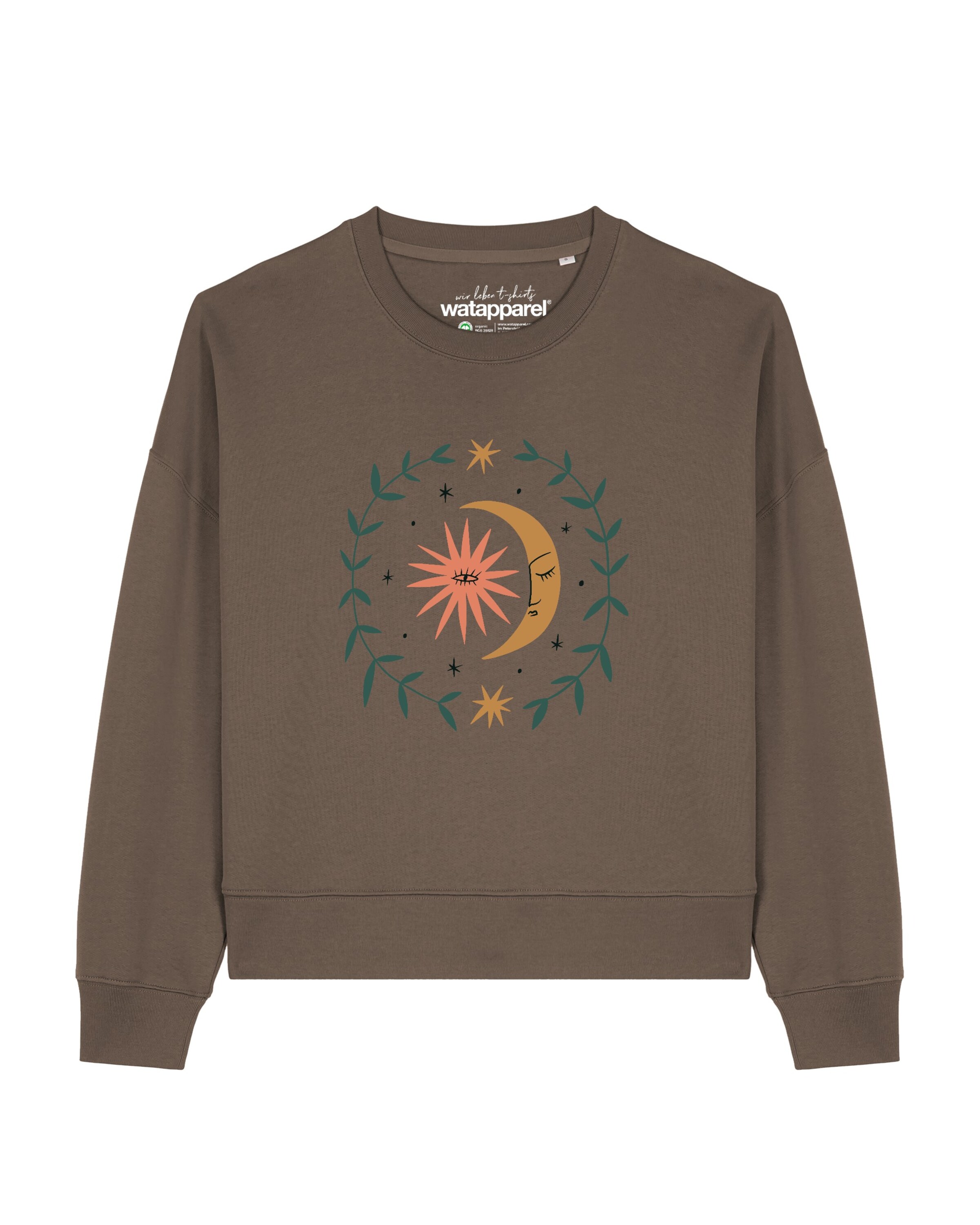 Sweat-shirt 'Love and flex ' Watapparel en marron : devant