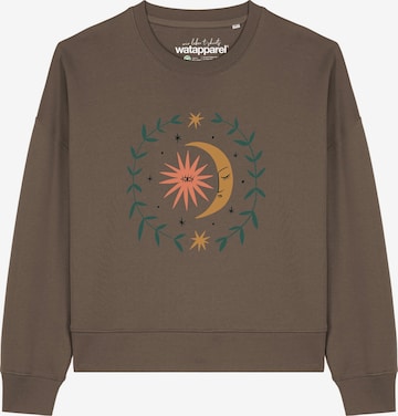 Felpa 'Love and flex ' di Watapparel in marrone: frontale