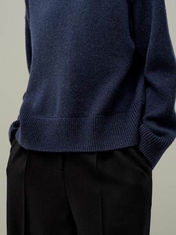 Lilysilk Pullover 'Wolle und Kaschmir Oversize Pullover mit Rundhalsausschnitt'‌‌‌‌‌ in Blau