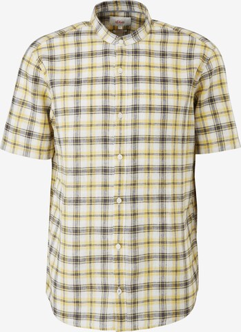s.Oliver Button Up Shirt in Yellow: front