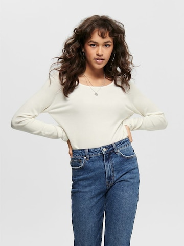 Only Tall - Pullover em branco: frente