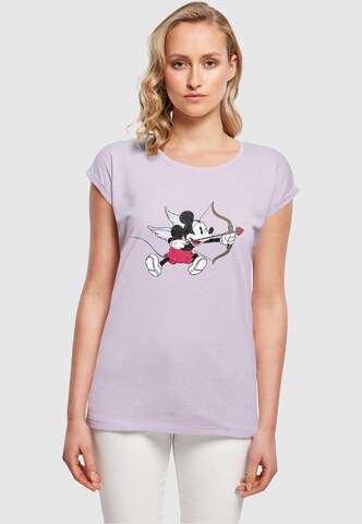 ABSOLUTE CULT T-Shirt 'Mickey Mouse - Love Cherub' in Lila: predná strana