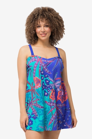 Ulla Popken Bustier Tankini in Blauw: voorkant