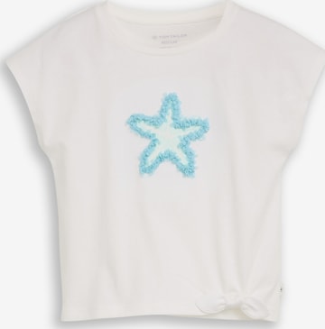 T-Shirt TOM TAILOR en blanc : devant