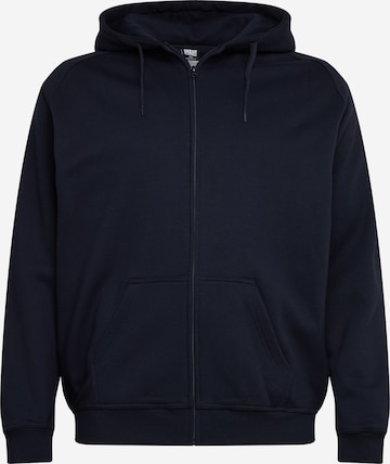 Urban Classics Zip-Up Hoodie in Blue: front