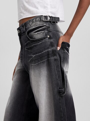 Bershka Wide leg Jeans in Zwart